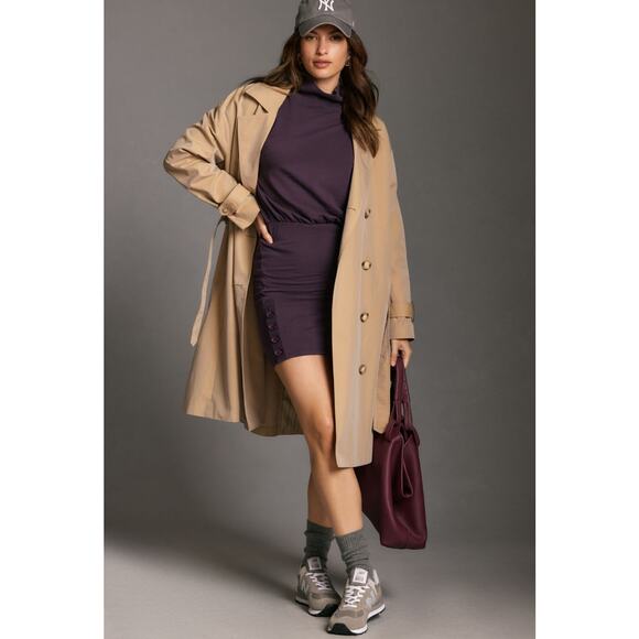 Nation LTD Lisa Long-Sleeve Mock-Neck Mini Dress Medium - Picture 1 of 9